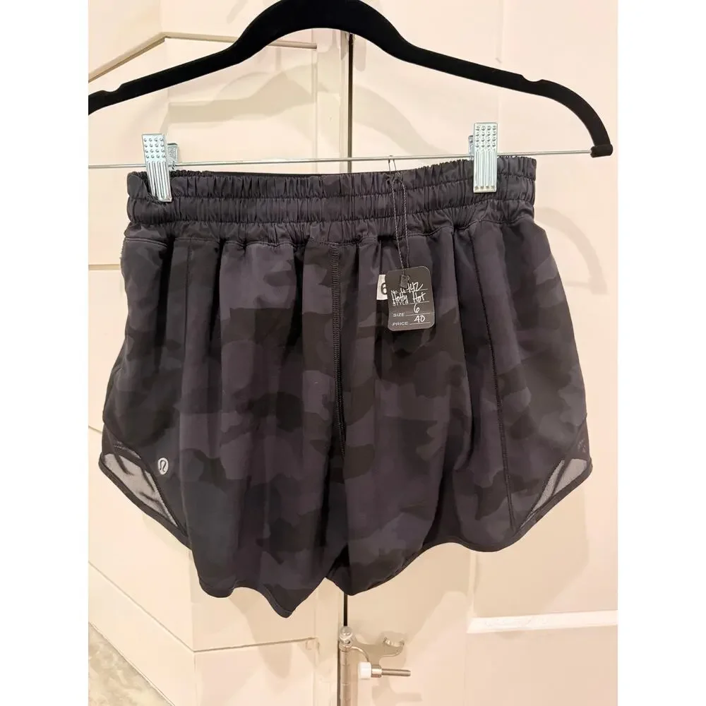 6442 Lululemon Hotty Hot Short II *Long 4" Heritage 365 Camo Deep Coal Sz 6 *LVD - Picture 5 of 7
